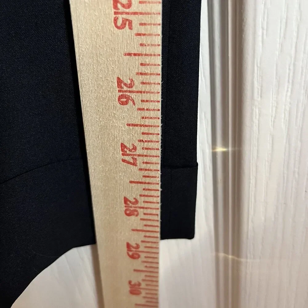 Eredi Pisano Cuffed Dress‎ Pants Slim Fit Navy Wool Silk Size 54EU 38US